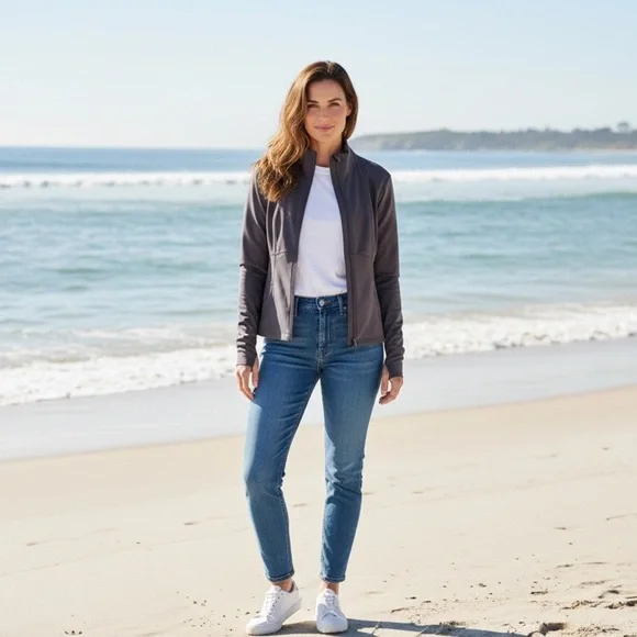 💜Sweaty Betty Purple/Gray Women's Jersey Long Sleeve Top💜STUNNING 💜 - Picture 4 of 16